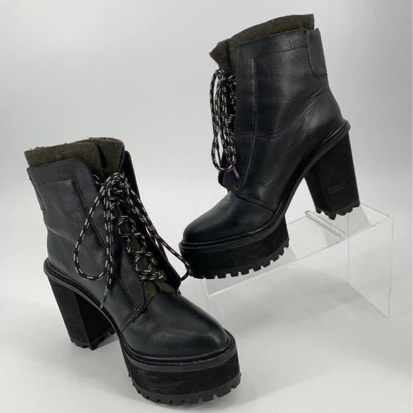 COPY - Shellys London Celee Lace Up Heeled Platform Ankle - Picture 2 of 12